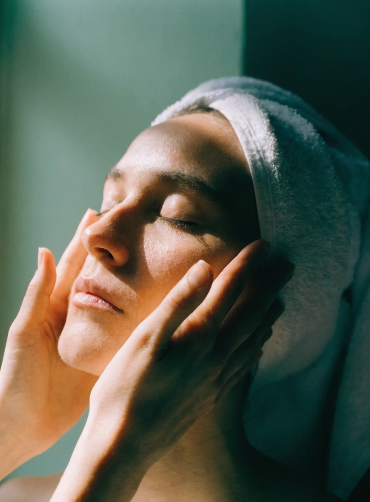 Gesichtsmassage in Nahaufnahme